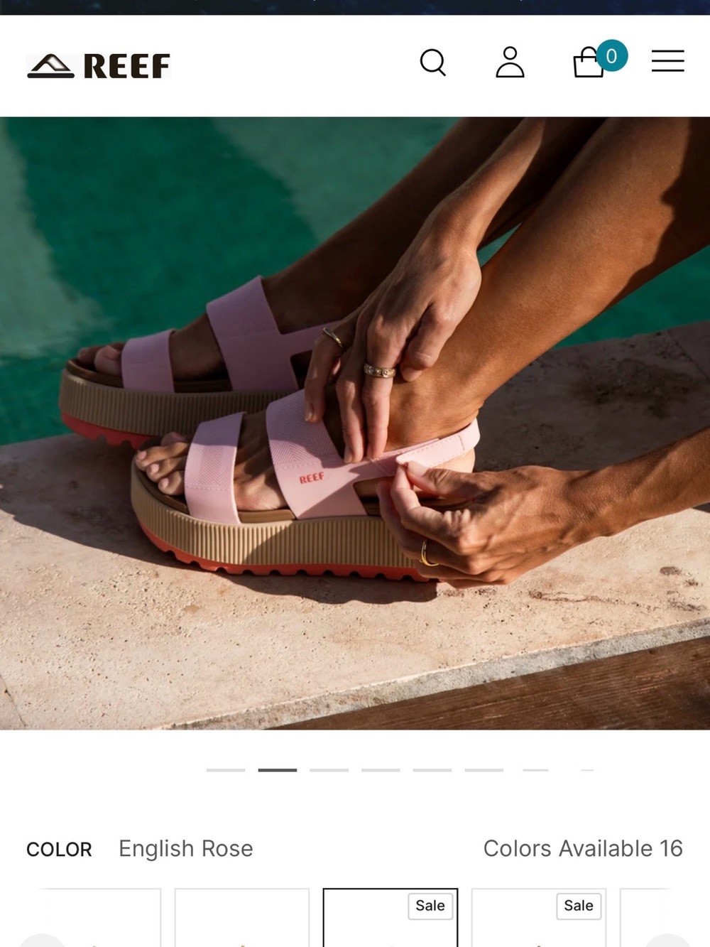 Reef Vista Higher Wedge English Rose 9 - Picture 2 of 12